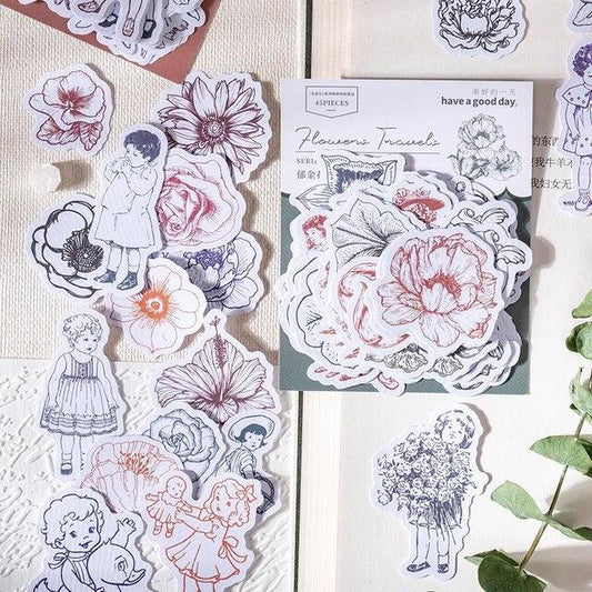 Crystal Pet Flower Stickers