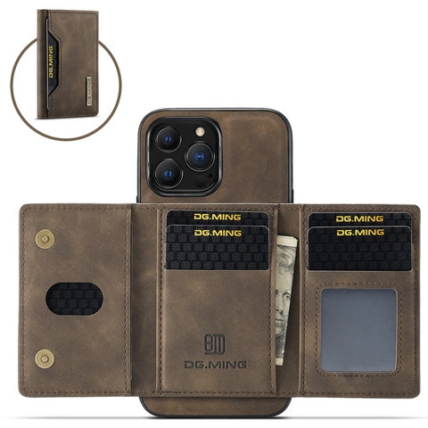 Capa iPhone de Couro Ultra Slim com Carteira Magnética 2 em 1