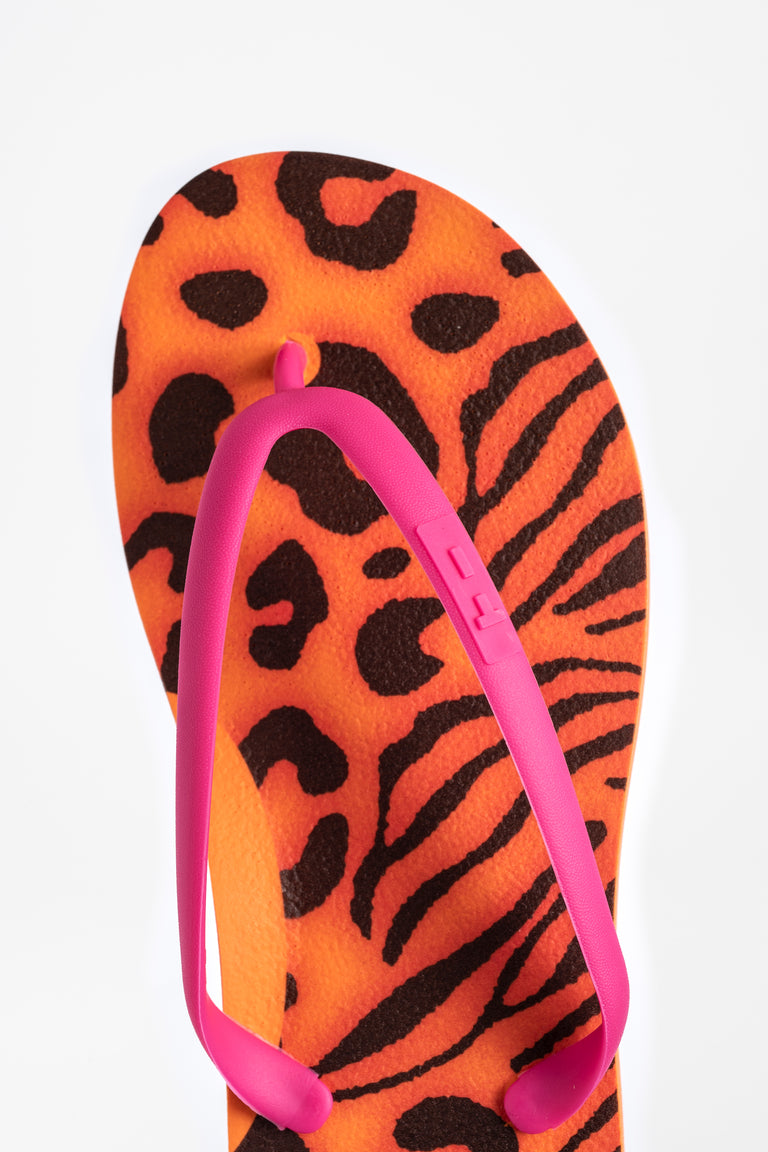 magenta flip flops