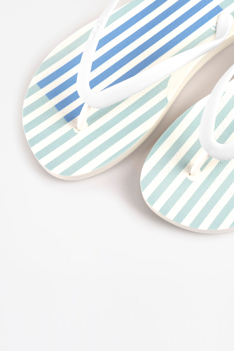 striped flip flops