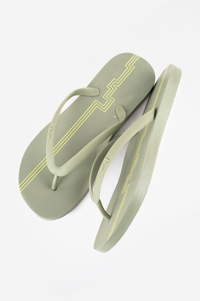 womens olive green flip flops