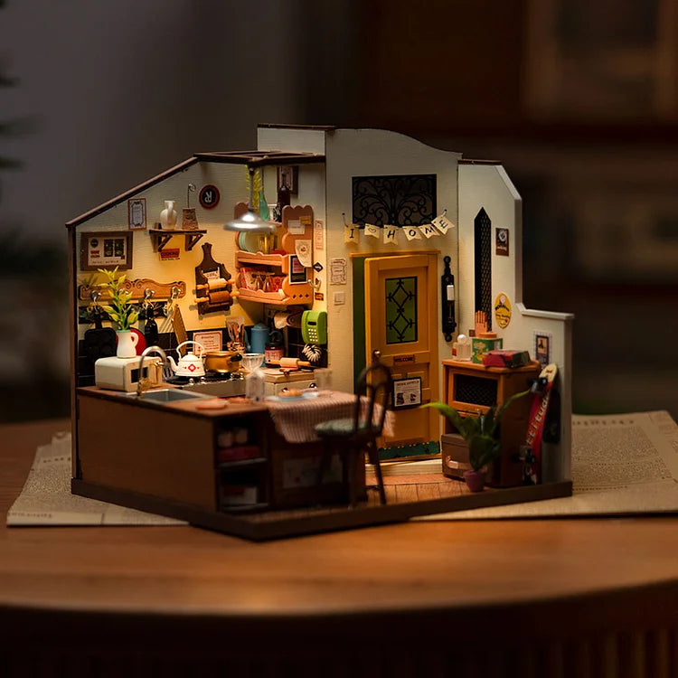 Robotime 3D DIY Dollhouse Home Miniature Library Sam's Study Books