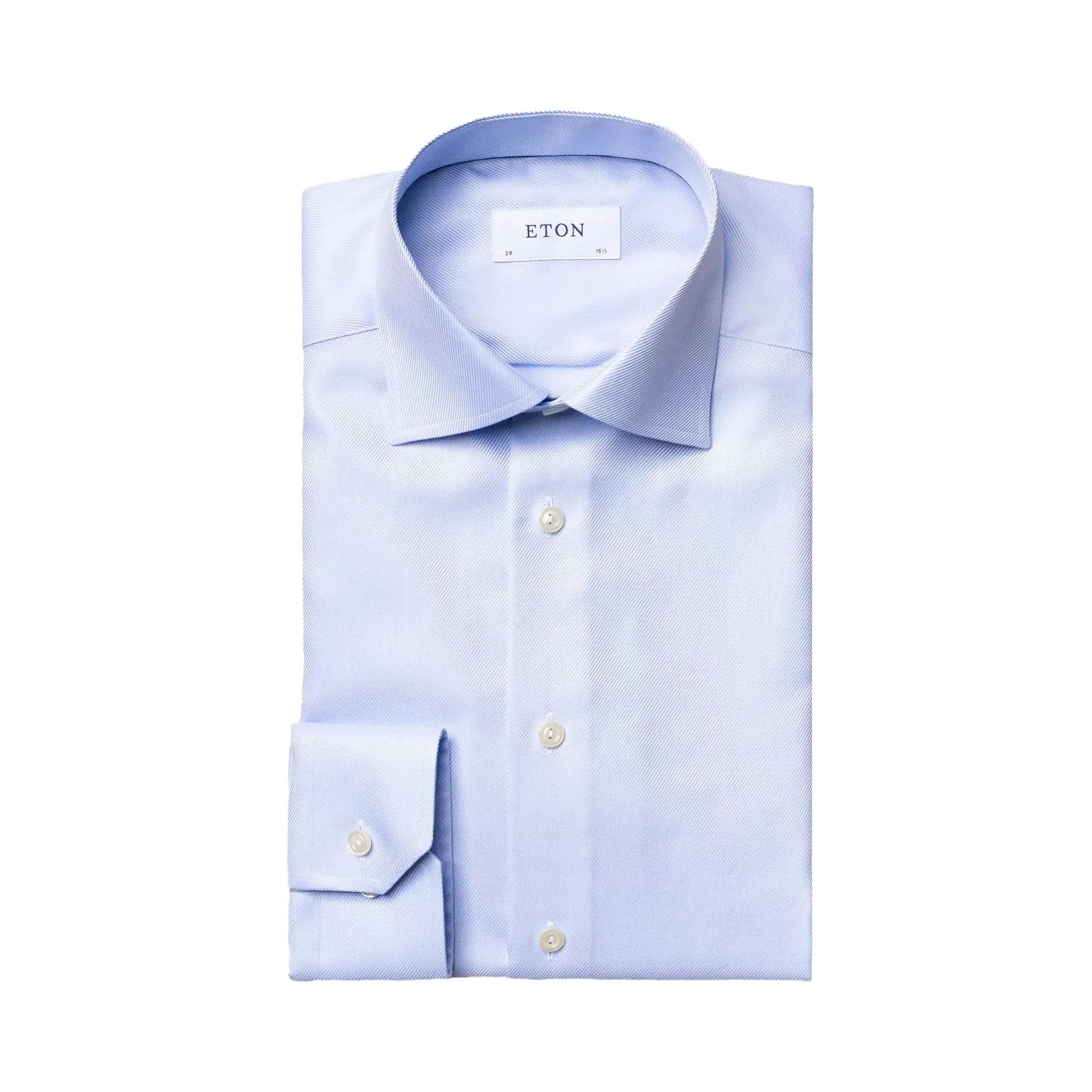 Blue Textured Twill Slim Fit Shirt  Eton   