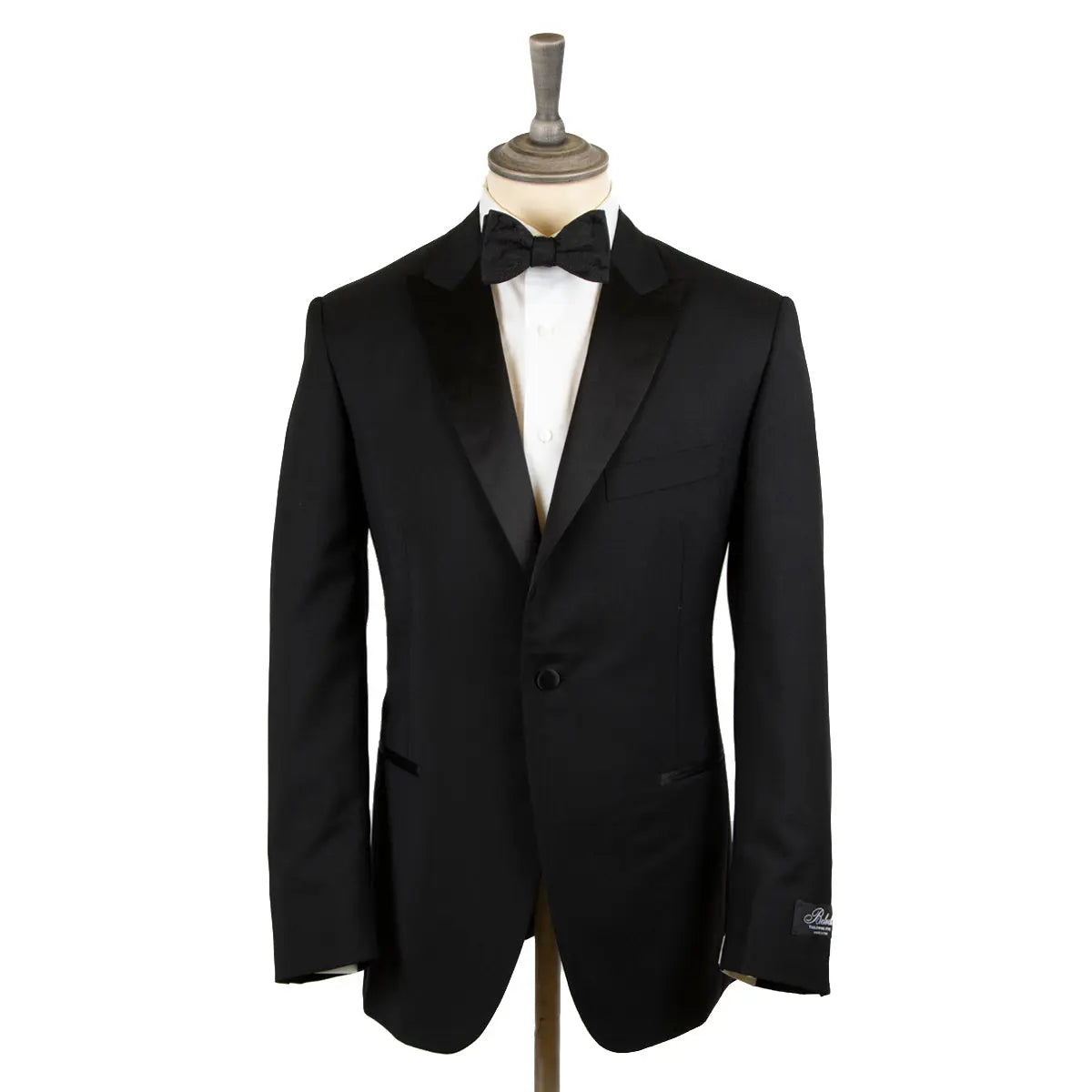 Black Wool & Mohair Satin Tuxedo Suit  Belvest   