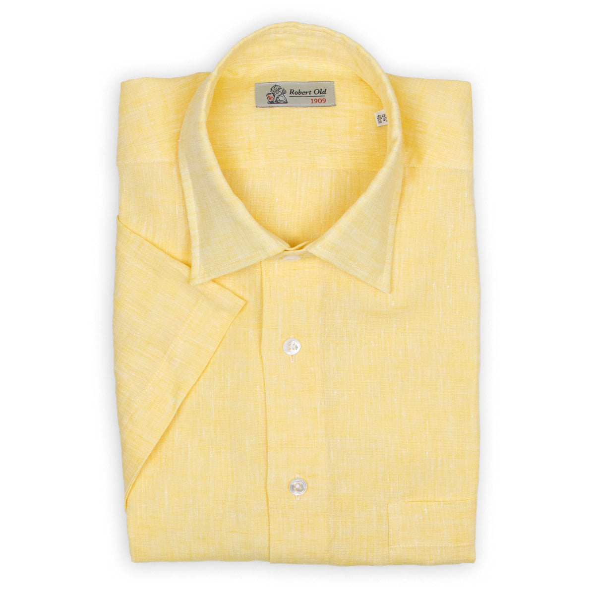 Yellow Linen Short Sleeve Shirt  Robert Old   