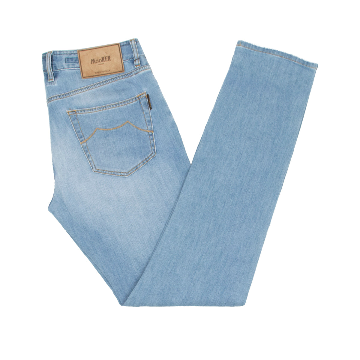 Light Natural Indigo Slim Fit 'Credi' Denim Jeans  Moorer   