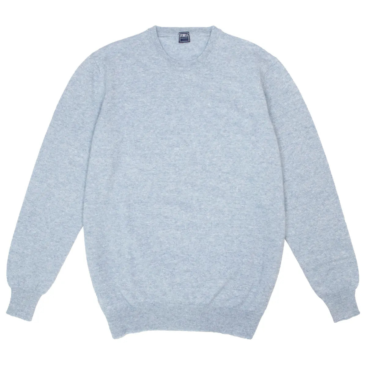 Sky Blue Cashmere & Linen Crewneck  FEDELI   