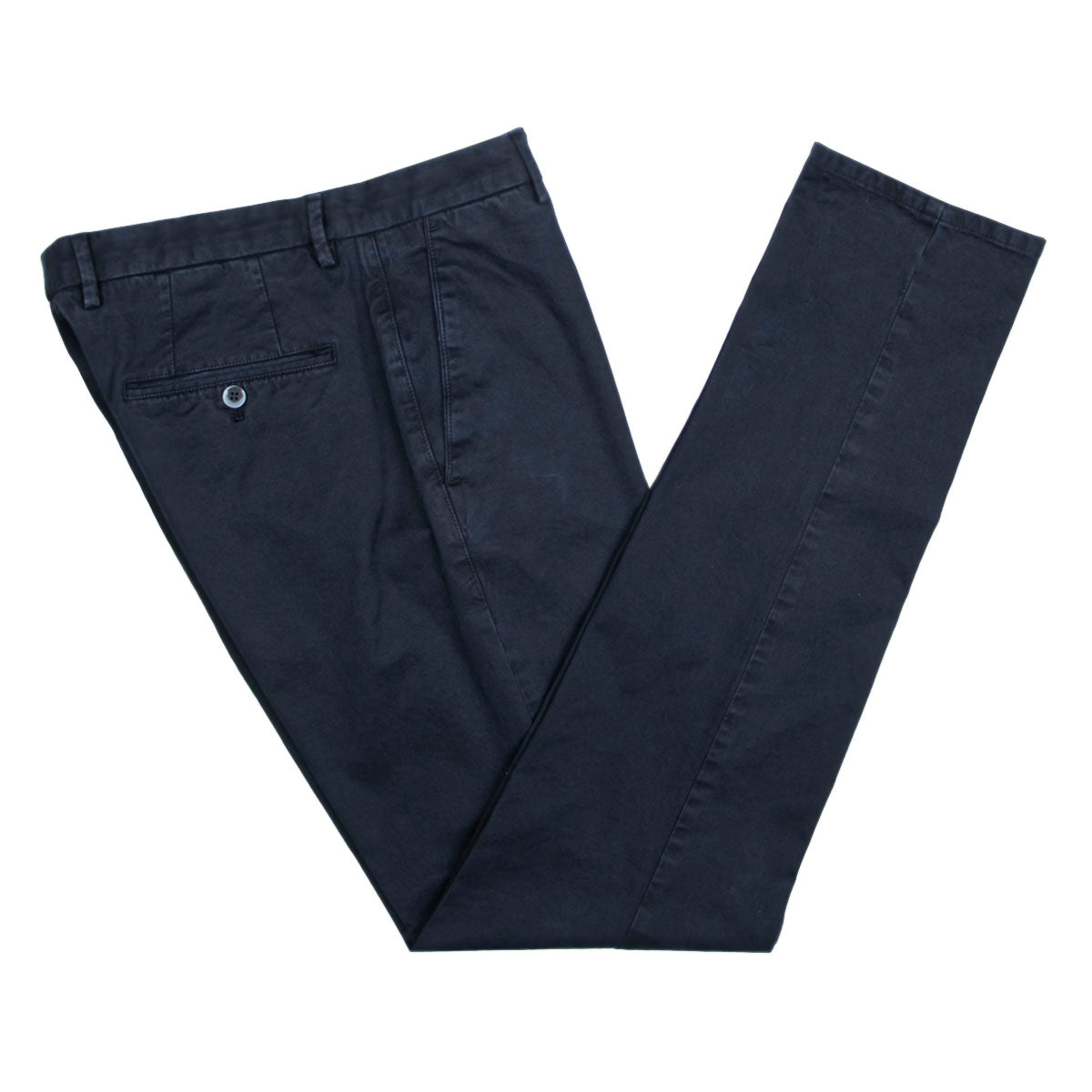 Navy Stretch Cotton Twill Chinos  Robert Old   