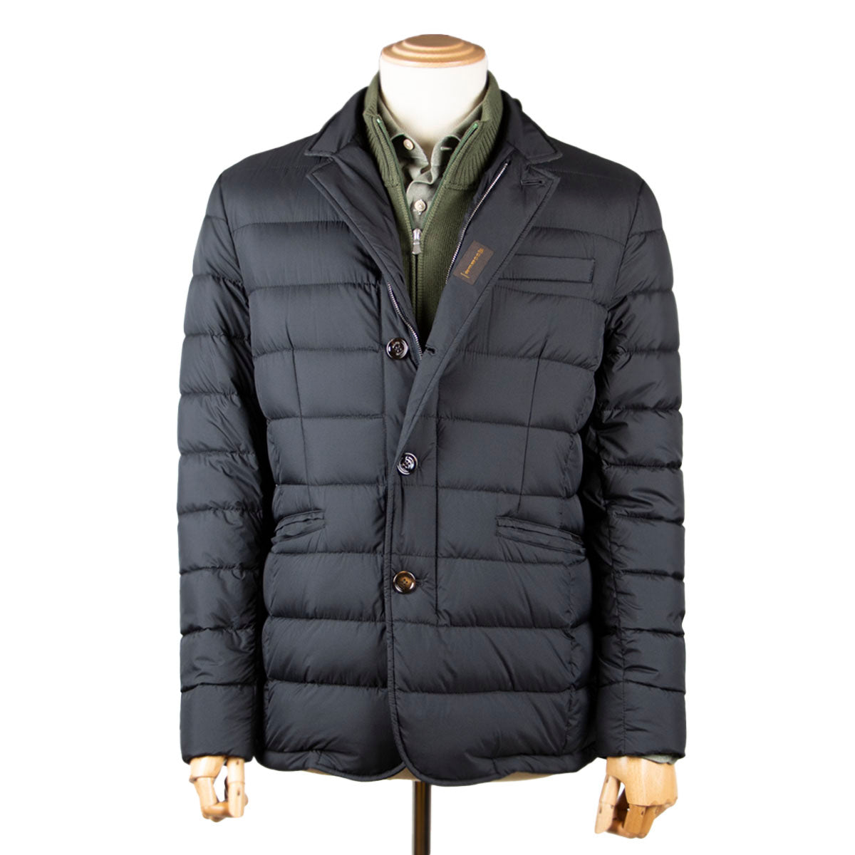 Navy 'Zayn' Down-Filled Padded Coat  Moorer   