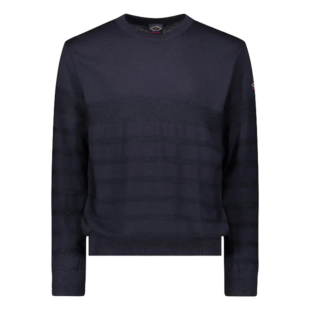 Navy Wool Crewneck Jumper  Paul & Shark   