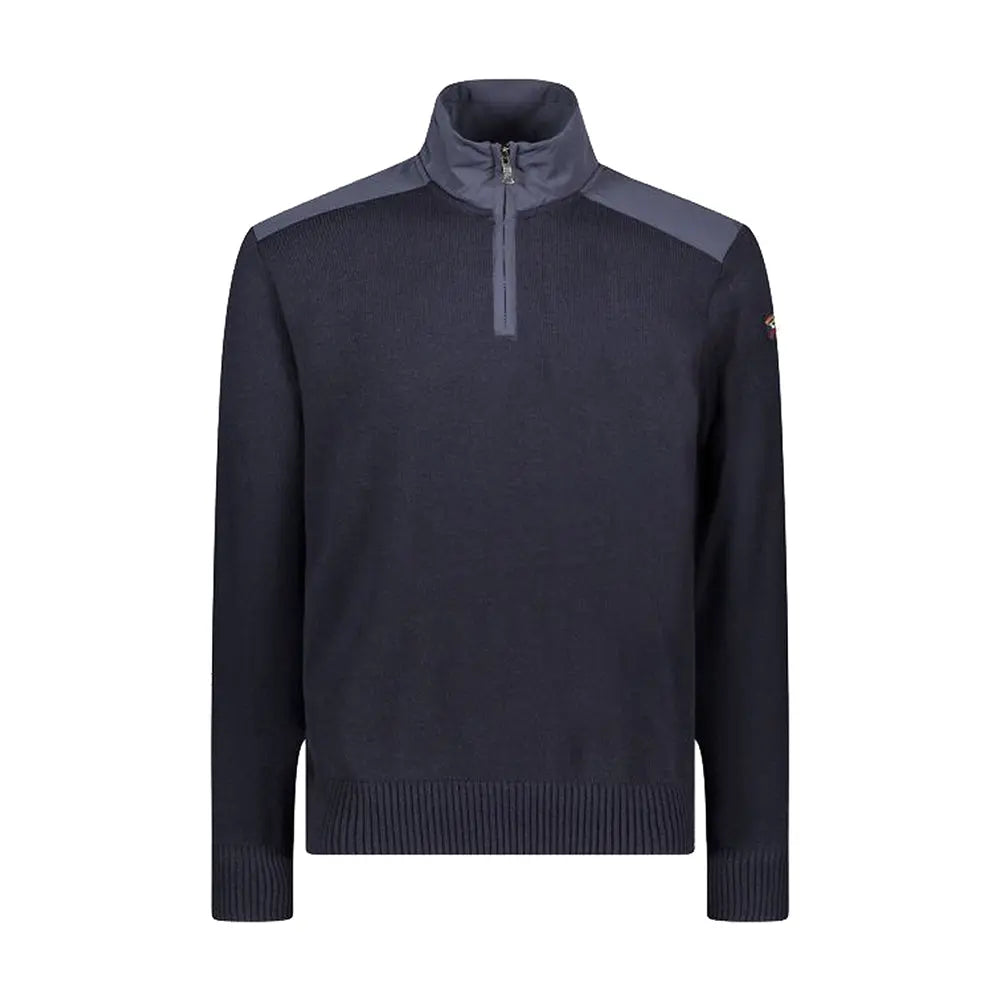 Navy Wool Half-Zip with Typhoon Details  Paul & Shark   