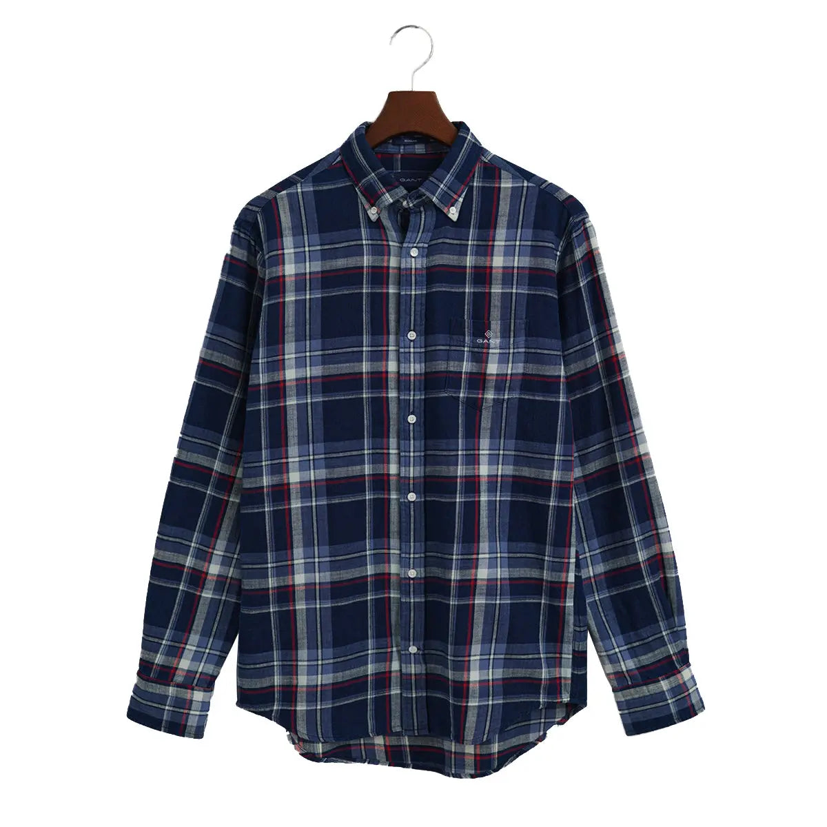 Regular Fit Indigo Plaid Shirt  Gant   