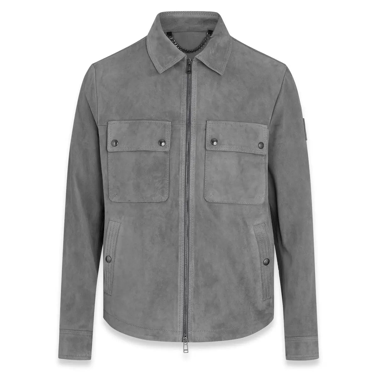 Granite Grey ‘Tour’ Suede Overshirt  Belstaff   