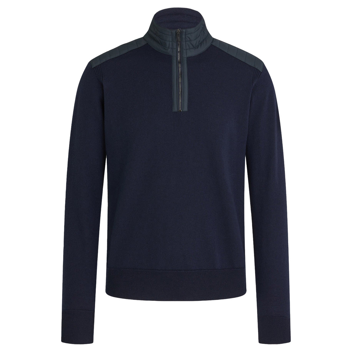 Washed Navy Wool Kilmington Quarter Zip Jumper  Belstaff   