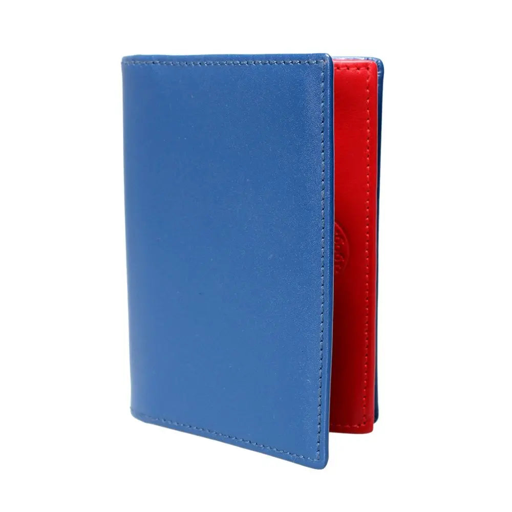 Blue Leather Bi-Fold Business Card Holder  Robert Old   