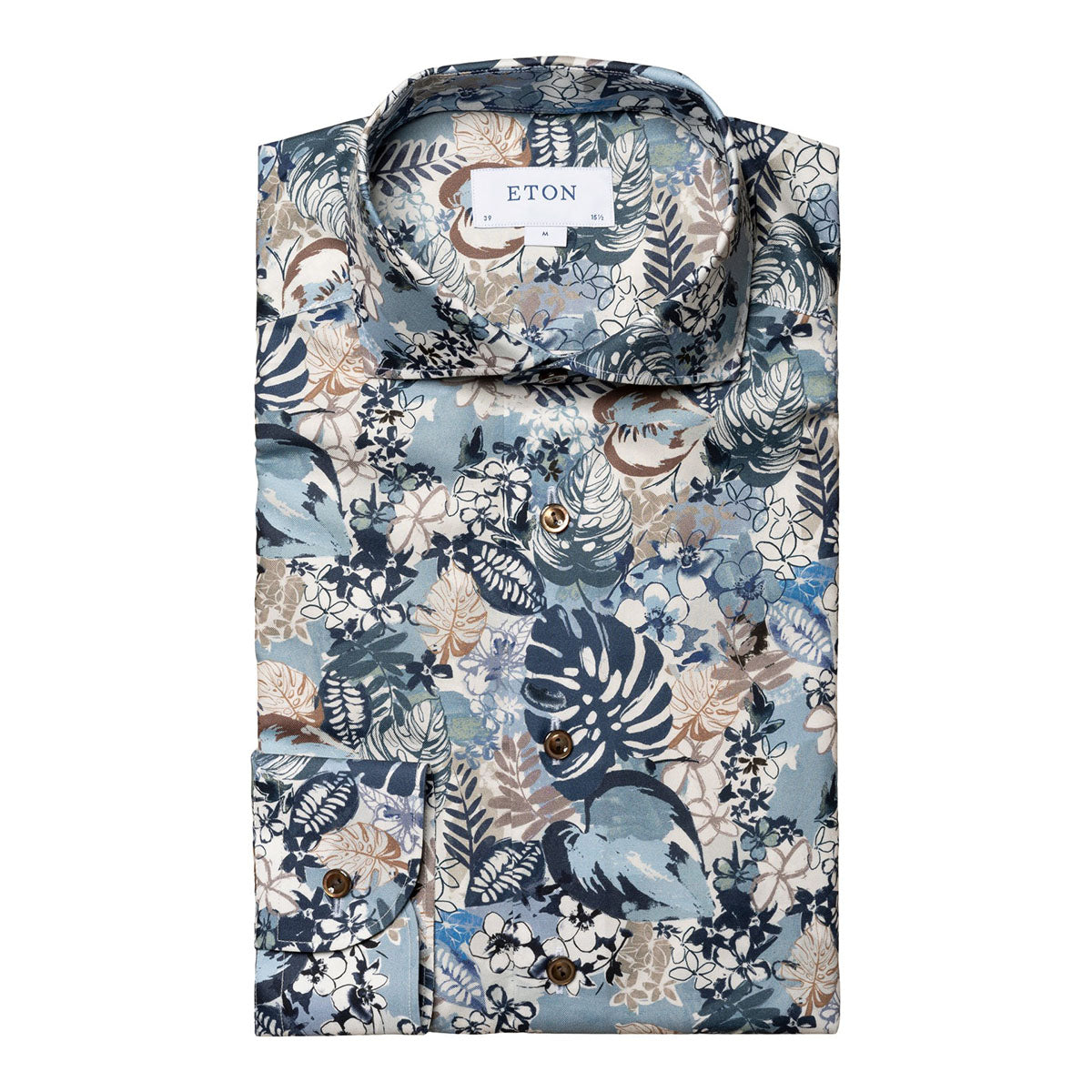 Floral Print Signature Twill Contemporary Fit Shirt  Eton   