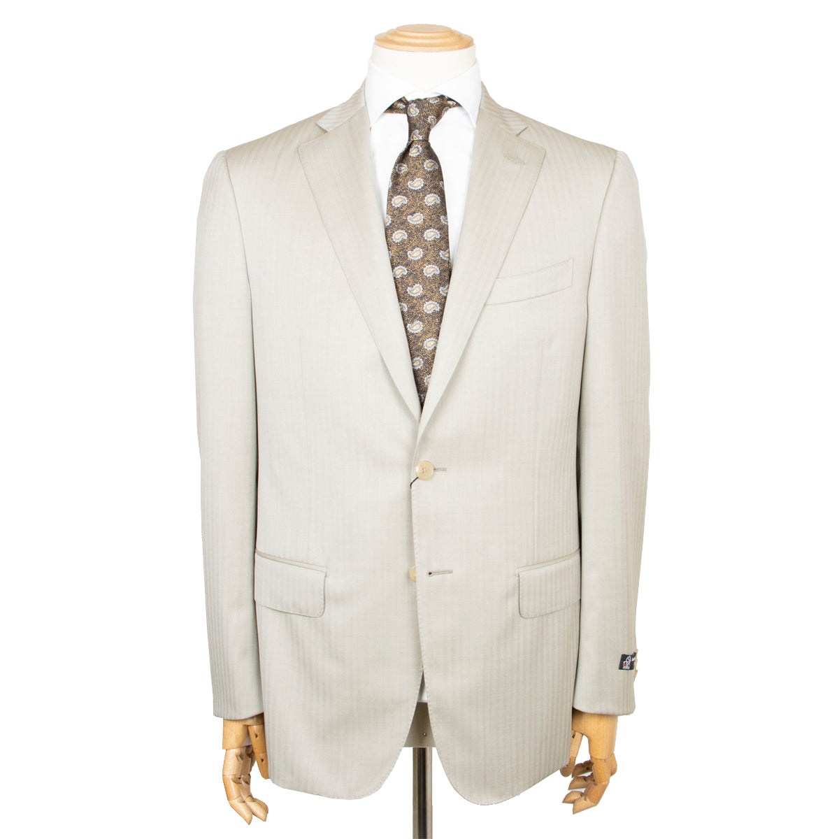 Beige Solaro 150s Wool Suit  Robert Old   