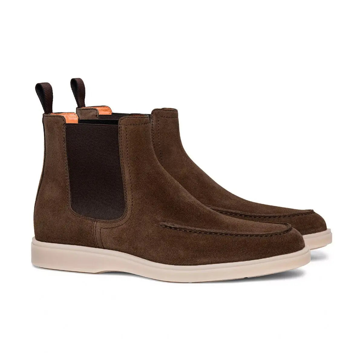 Dark Brown Suede Chelsea Boot  Santoni   