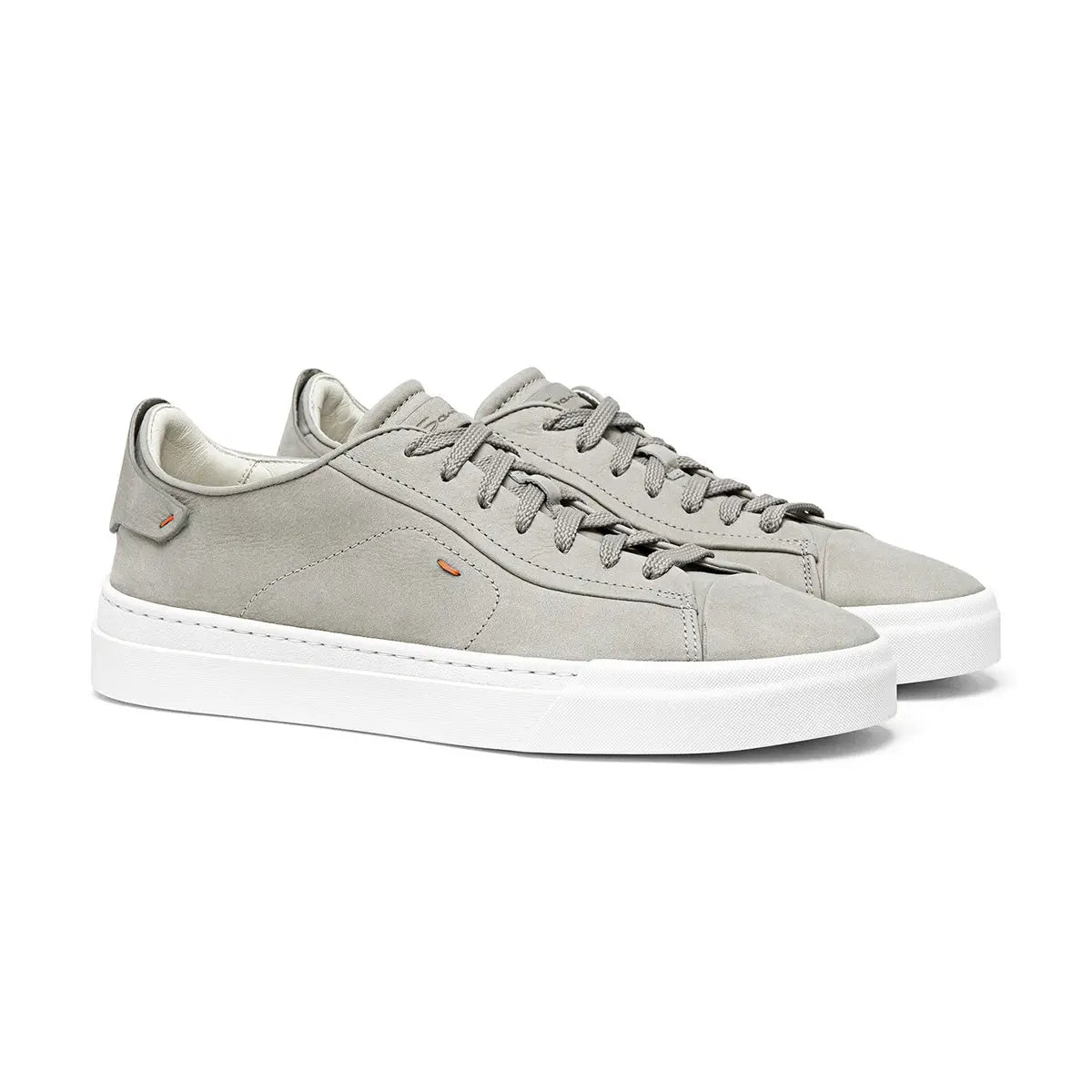 Grey Nubuck Low-Top Sneaker  Santoni   