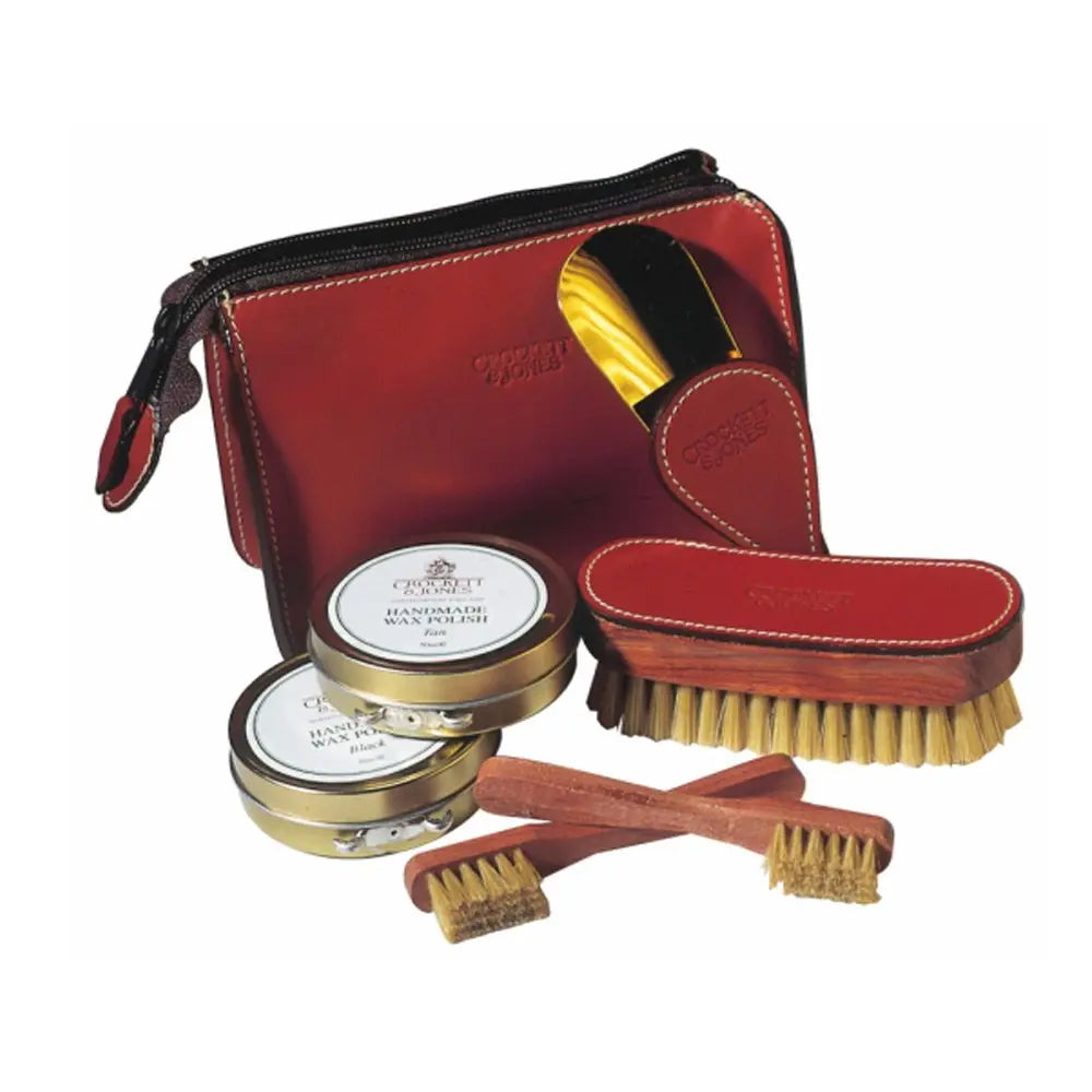 Leather Shoe Care Travel Kit  Crockett & Jones   