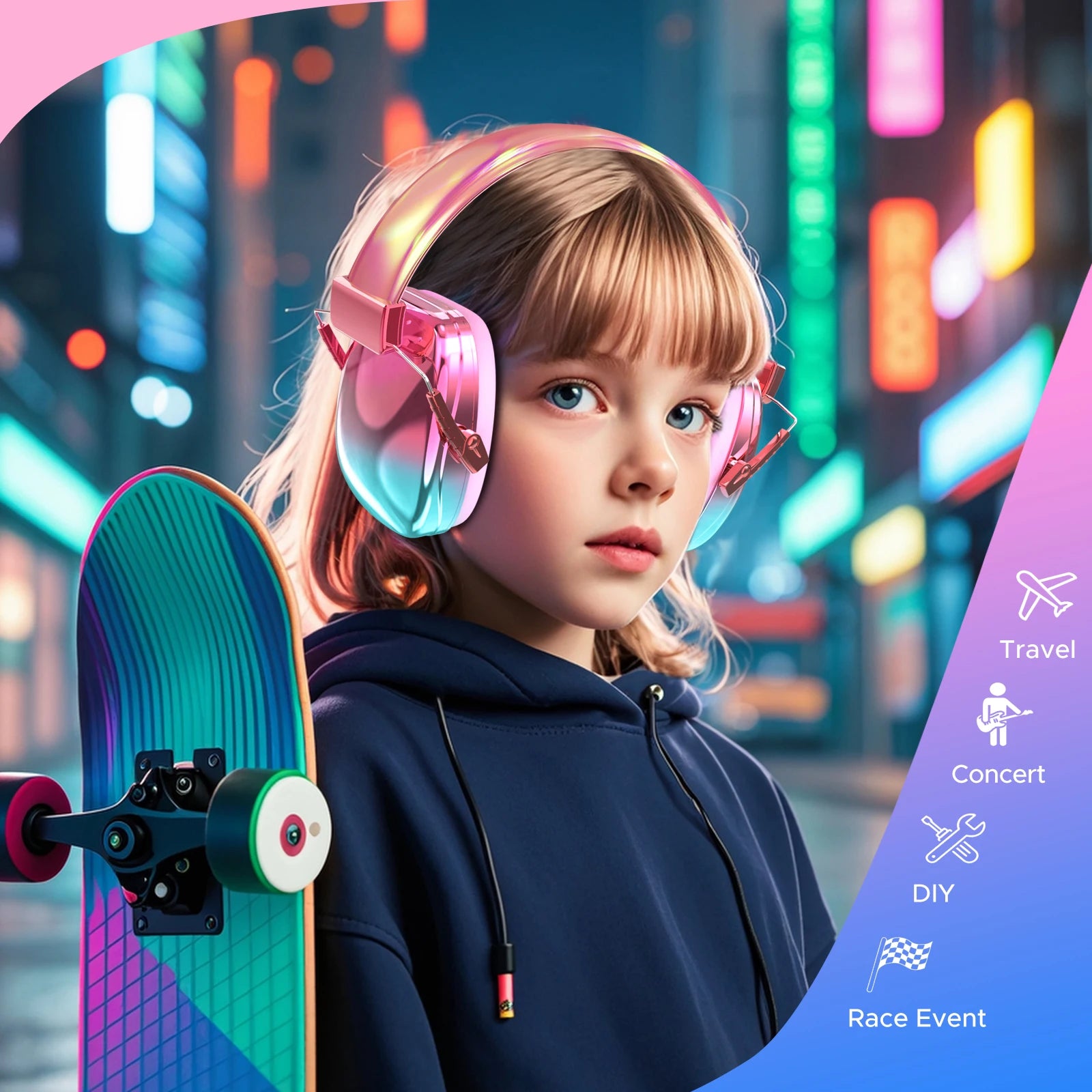 Kids Stylish Superior Noise-Cancelling Earmuffs – Hearing Protection with Sensory Sensitivities