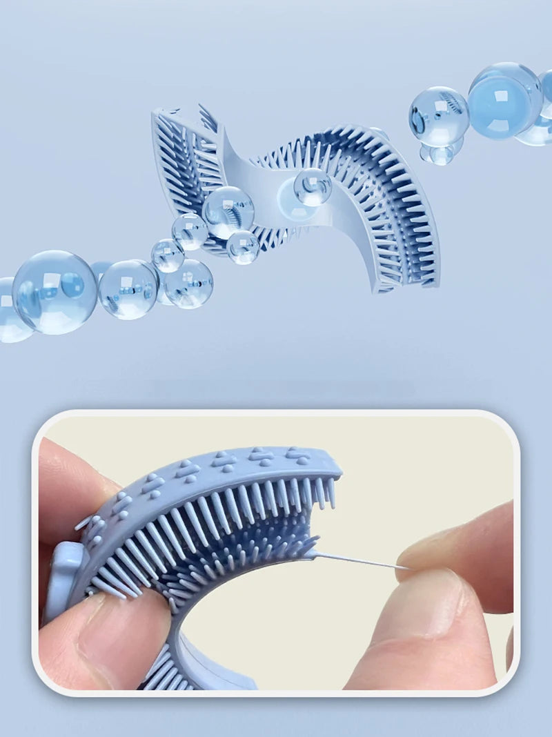 Children’s U-Shaped Animal Toothbrush Tool – 360° Cleaning Design, Soft Silicone, Sensory-Friendly Oral Care Tool - Sensory Kids