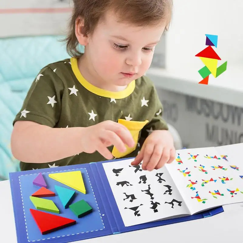 Montessori Magnetic Wooden Board Puzzle for Children