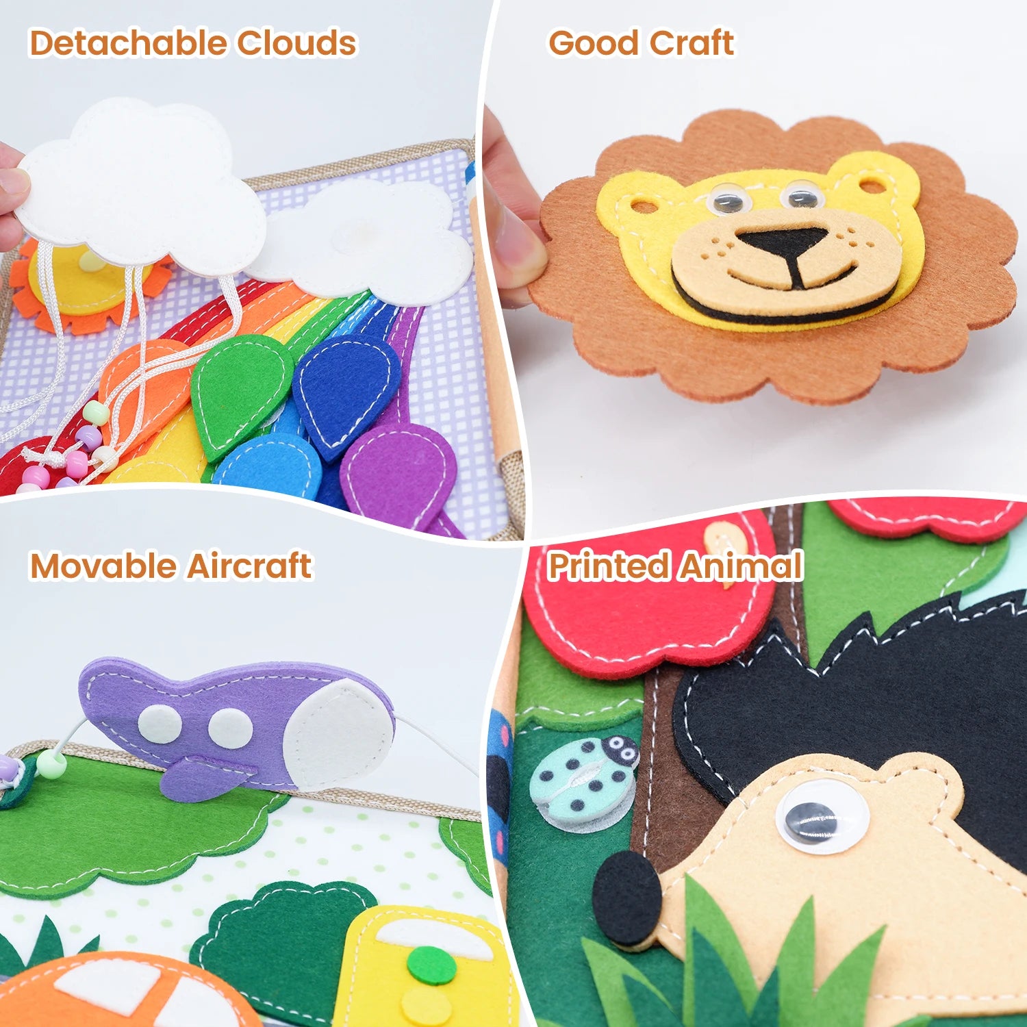Sensory Montessori Felt Quiet Book for Kids – Busy Board with Farm Animal Storytelling & Sensory Play