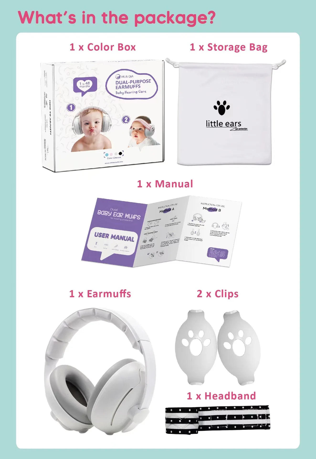 2-in-1 Baby Noise Reduction Headphones – Convertible Ear Protection Earmuffs for Toddlers