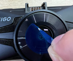 Peel off lens protective film before installing dash cam