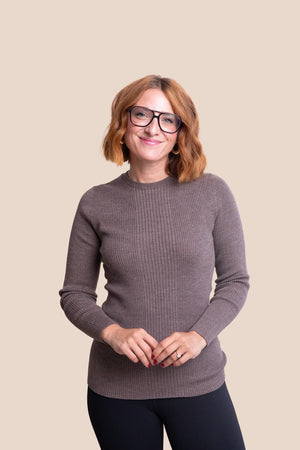 Fitted Merino Wool Long Sleeve Pullover - Northern Bourne