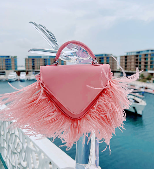 DREAM LIFE HOT PINK OSTRICH FEATHER BAG – KANDEESHOES