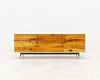 78" LAKE CREDENZA WITH WHITE LACQUER EXTERIOR AND OSAGE ORANGE FACES