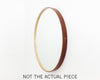 60" NATURAL MULLED LEATHER ROUND MIRROR