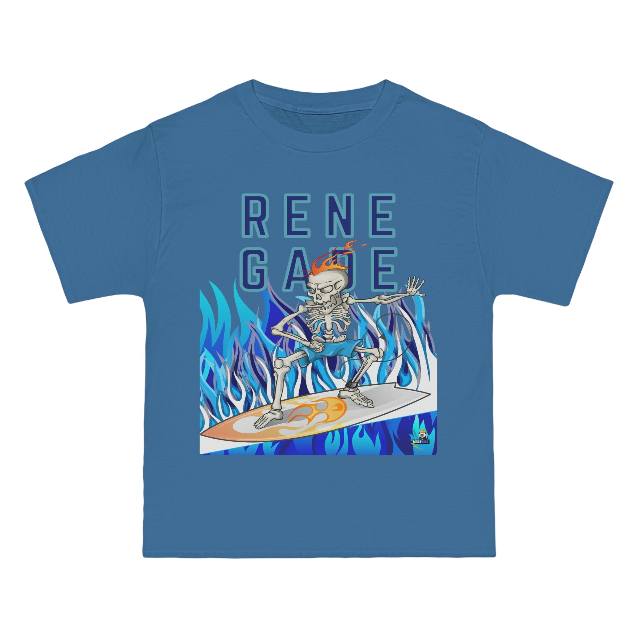 Renegade Skeleton Surfer Blue Flame Edition Heavyweight Tee – Shop ...