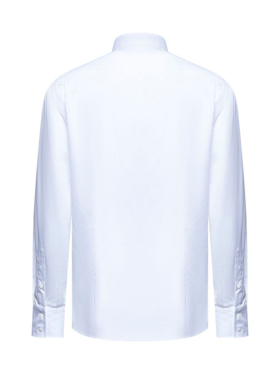 Brunello Cucinelli Camicia Twisted In Seta Dry Marrone In White