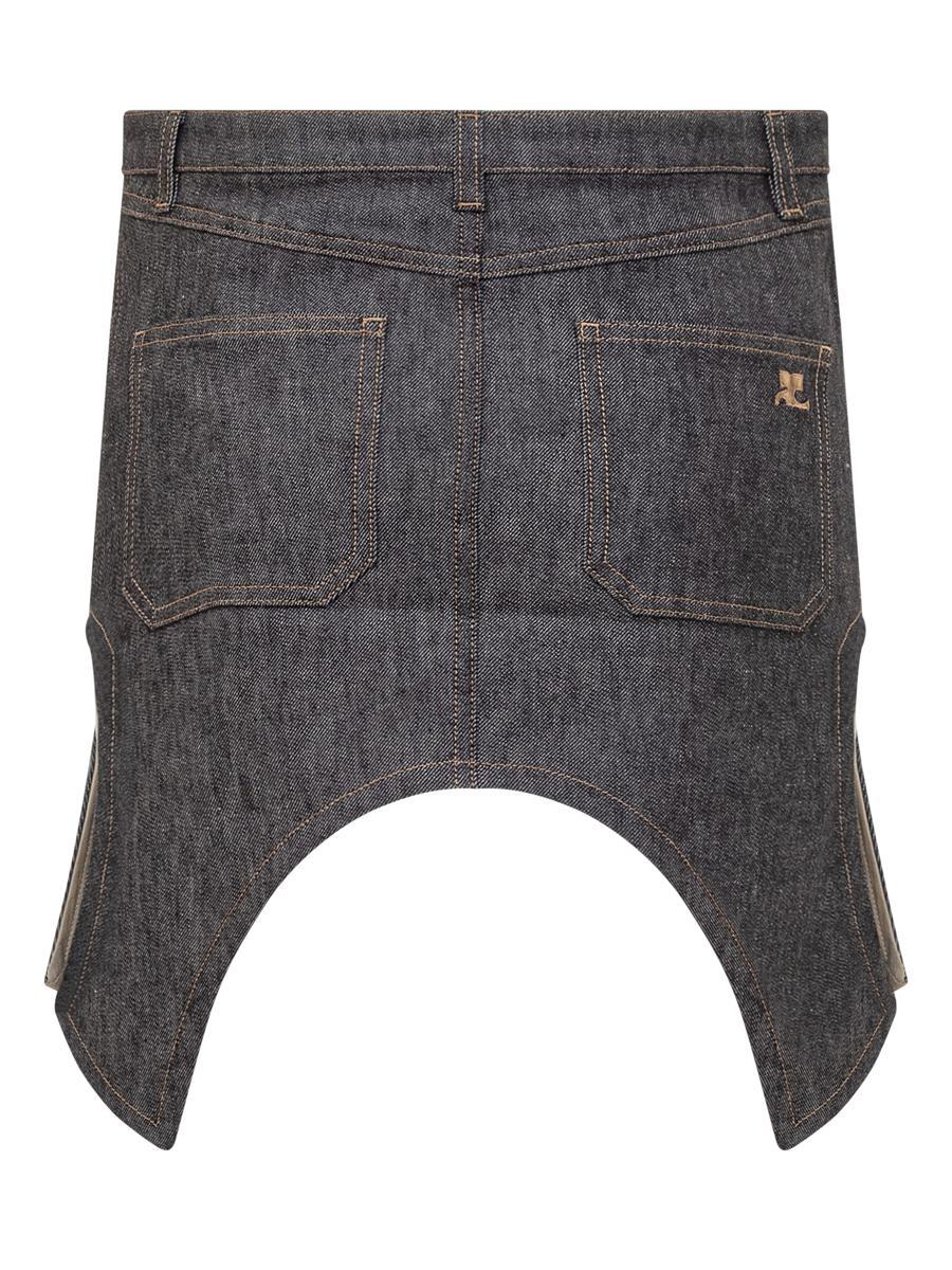 Courrèges Reversed Arch Denim Mini Skirt