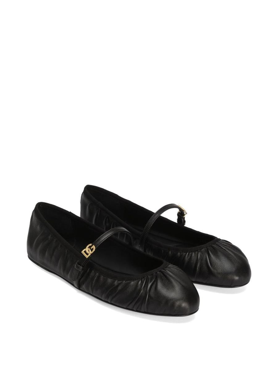 Dolce & Gabbana Ballerina Nappa Seta E Nastro In Black