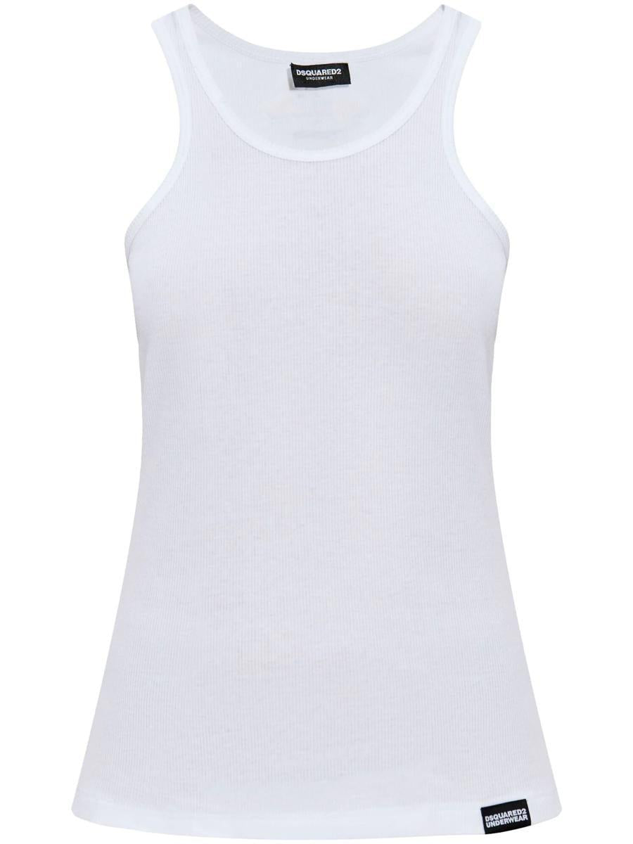 Dsquared2 Logo-patch Tank Top In White