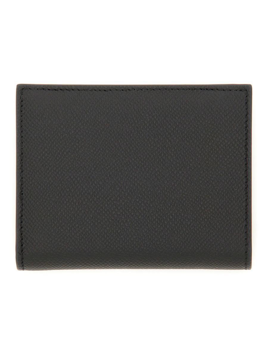 Ferragamo Gancini Compact Leather Wallet In Black