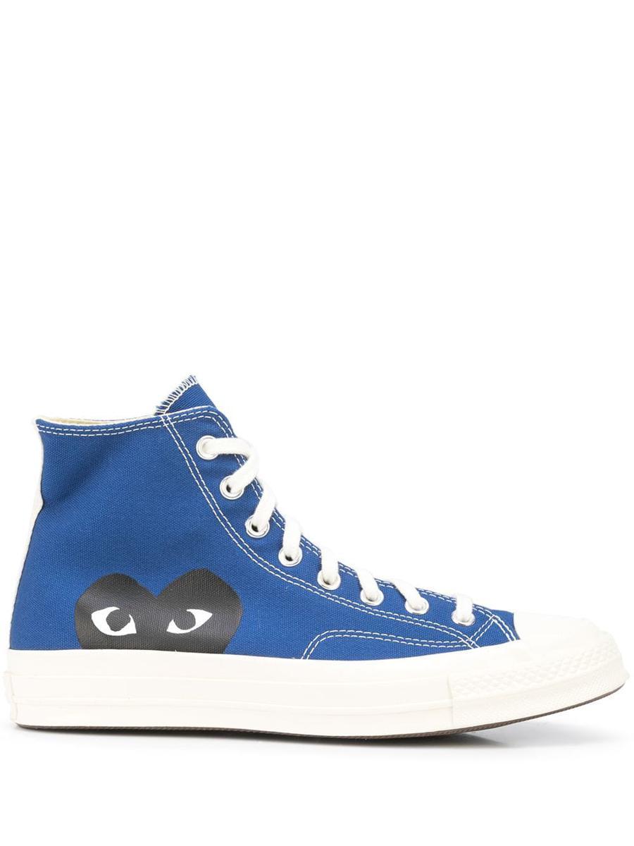 Comme Des Garçons Play Blue Converse Edition Half Heart Chuck 70 High Sneakers In Blue