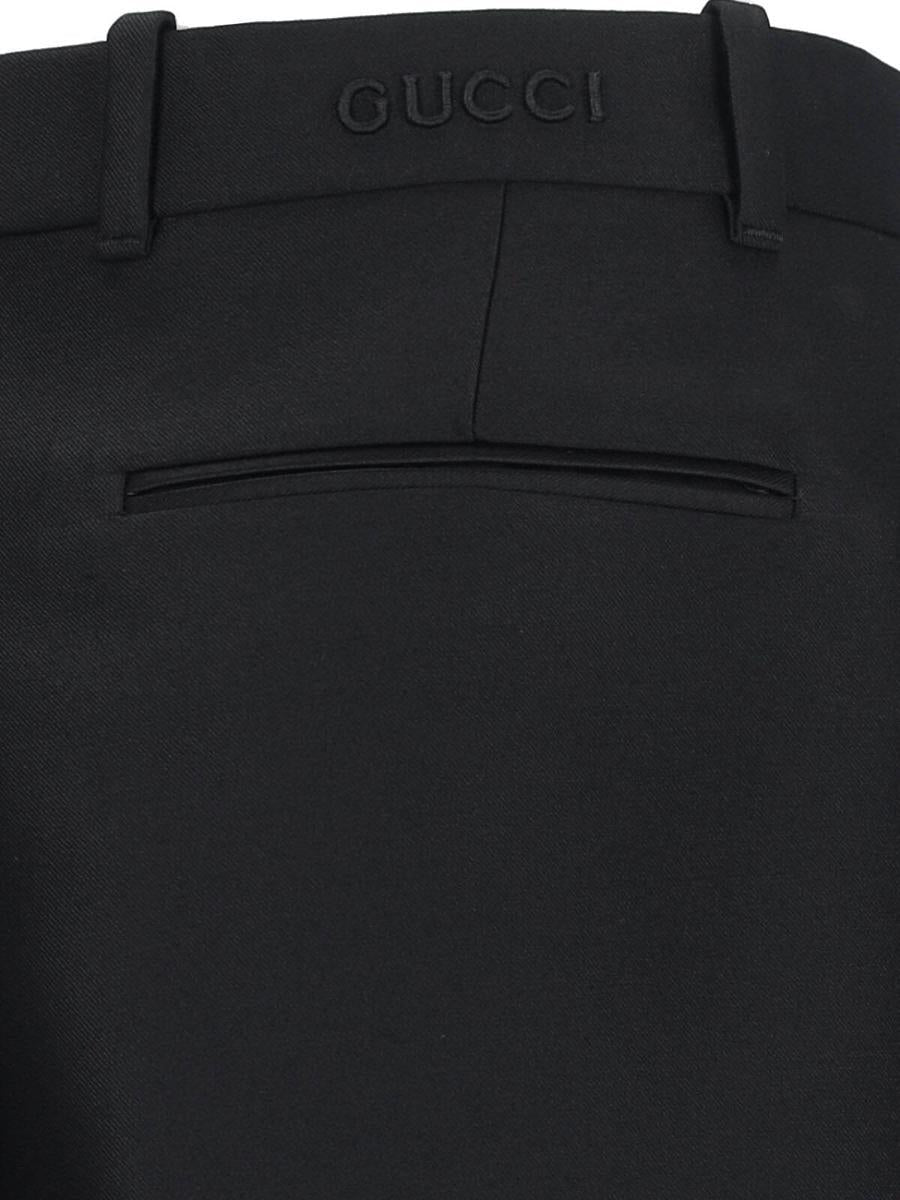 Gucci Wool And Silk Straight Pants In Black