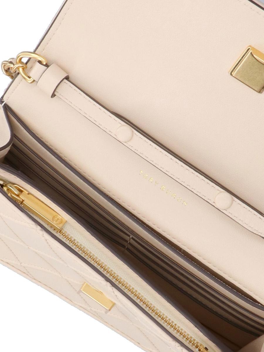 Tory Burch Fleming Chain Wallet In White
