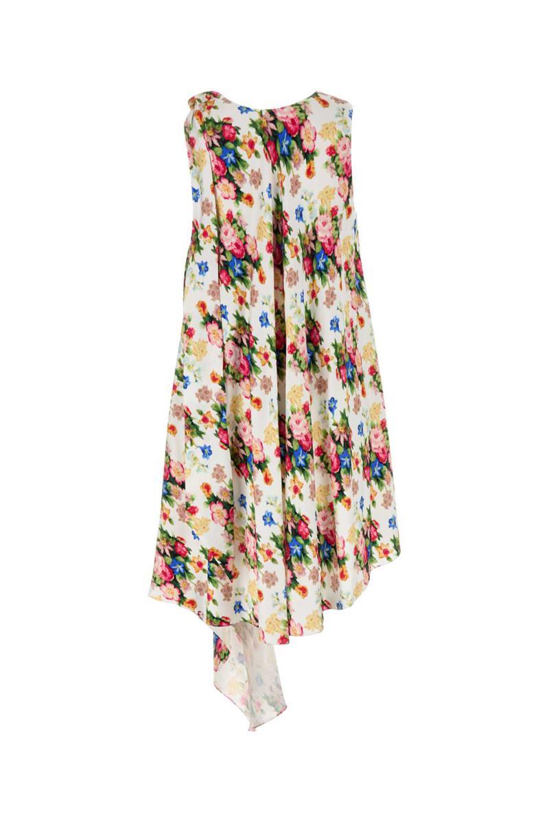 Loewe Asymmetrical Floral Print Dress In Printed