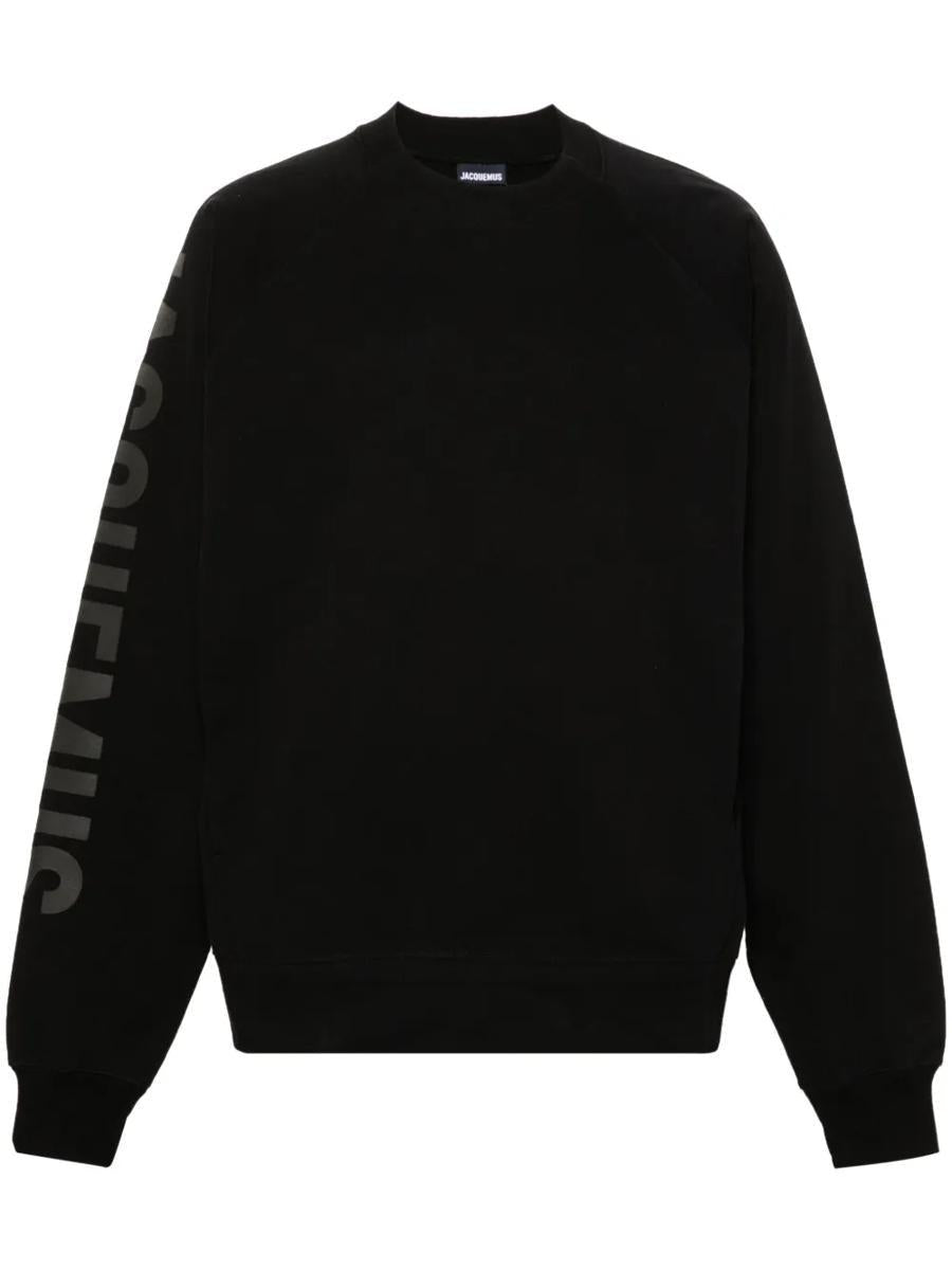 Jacquemus Top Le Sweatshirt Typo With Print In Black