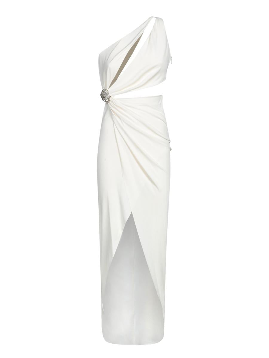 Amen Jersey Dress In White With Crystals