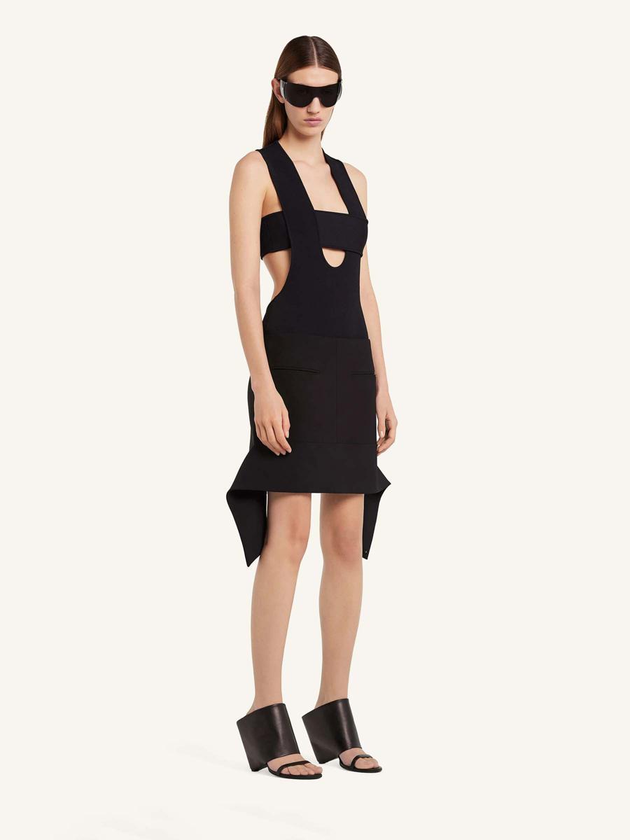 Courrèges Reversed Belt Satin Mini Skirt