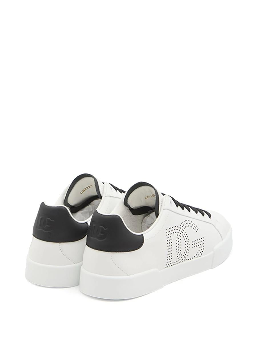 Dolce & Gabbana Portofino Leather Low-top Sneakers In White