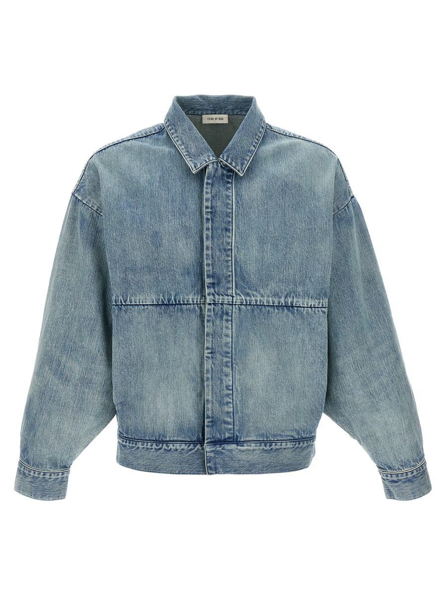 Fear Of God Denim Trucker Casual Jackets And Parka Blue