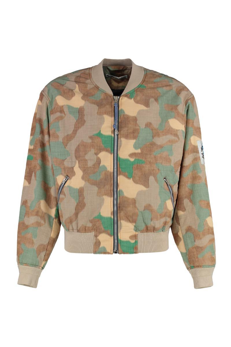 Acne Studios Beige Camouflage Print Bomber Jacket For Men